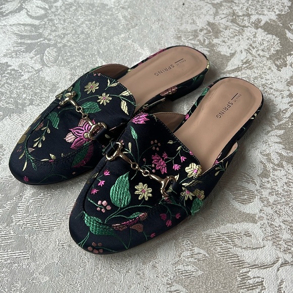 Call It Spring Shoes - Call it Spring Mules with Floral Embroidery